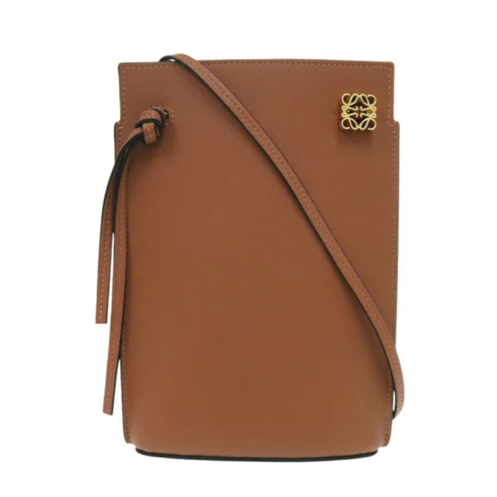 Loewe dice pocket shoulder bag leather brown